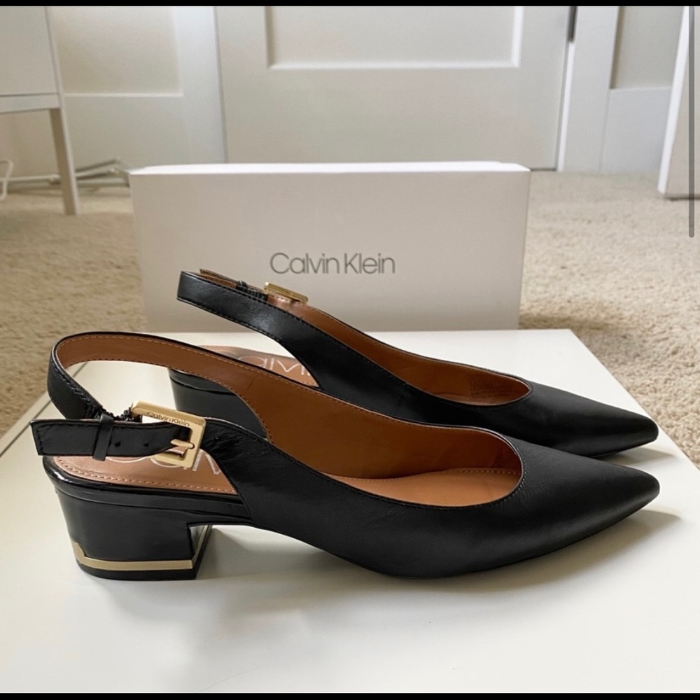 Calvin Klein Sling Back Kitten Heels